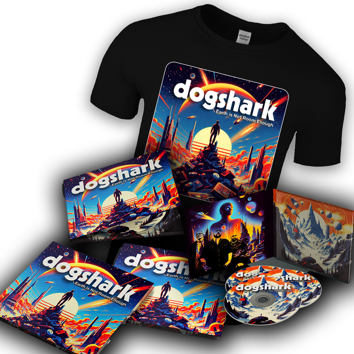 Dogshark Earth is Not Room Enough ULTRA Package T-Shirt + SIGNED CD