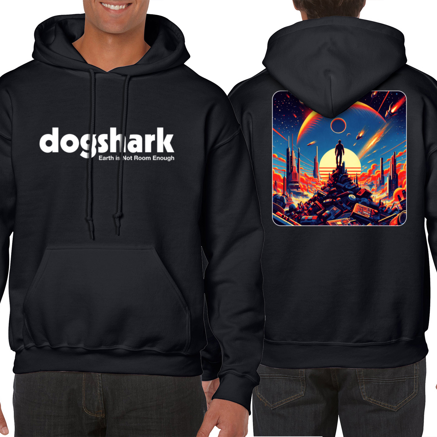 Dogshark Earth is Not Room Enough Alternate Art Unisex Hoodie