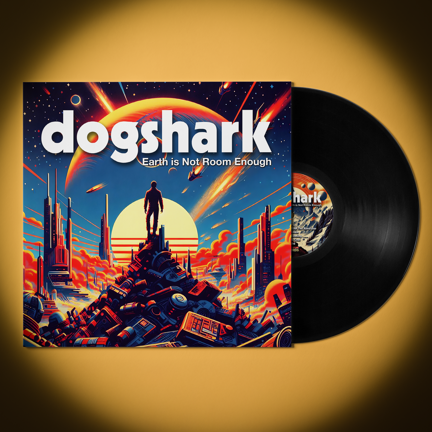 PRE-SALE Dogshark Earth is Not Room Enough Deluxe Package T-Shirt + 12" Vinyl Standard Edition